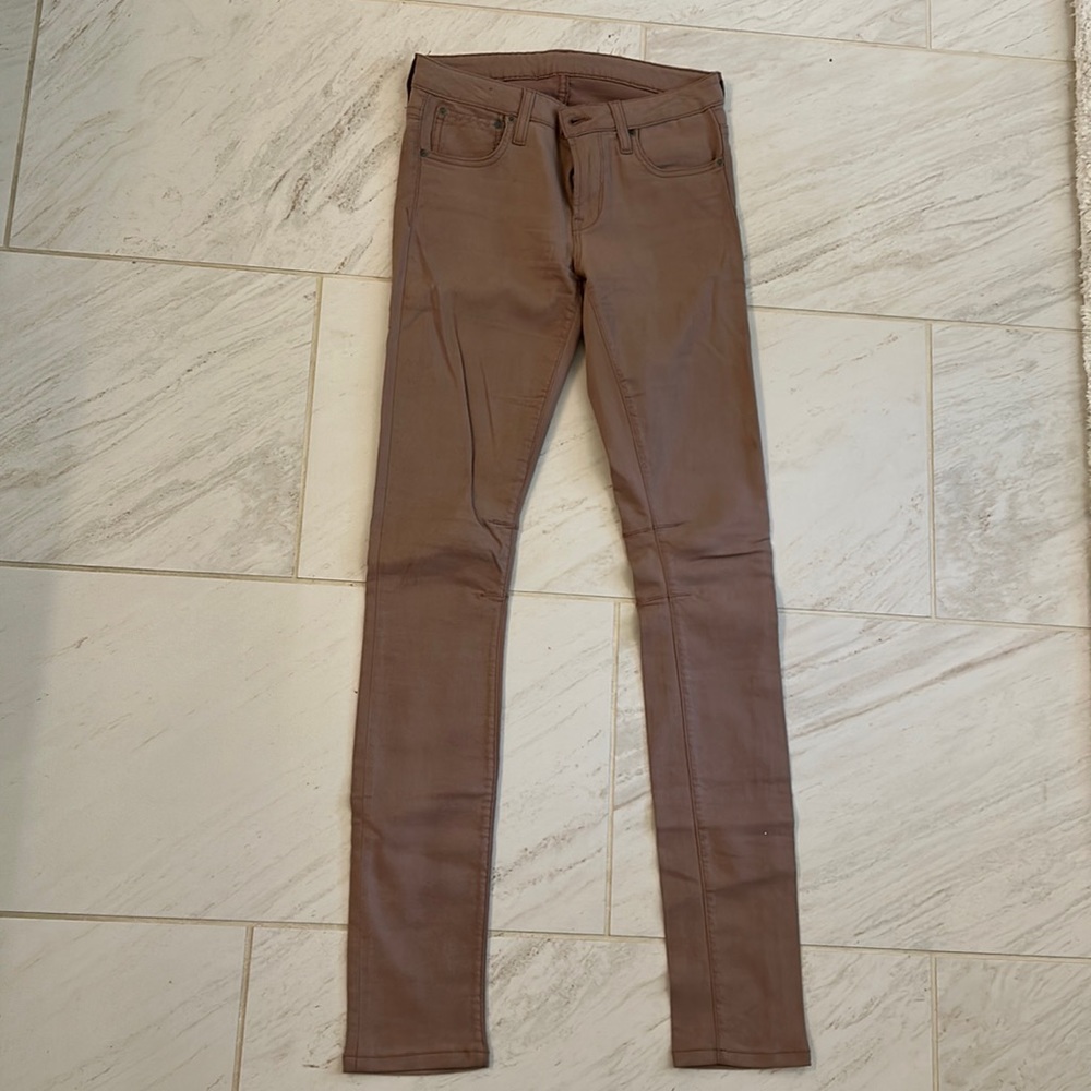HELMUT LANG Dusty Pink Coated Stretch Skinny Leg Jeans Size 28 x 33 SW-DN0075